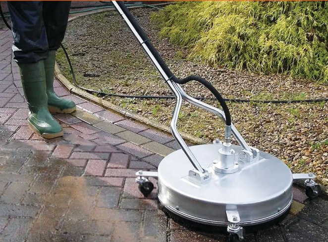 Restoring a brick patio with high-pressure surface cleaning